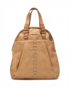 REFRESH - Zaino camel tasche frontali e borchie