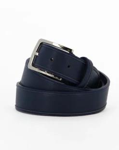 RENATO BALESTRA - Cinta blu con fodera in VERA PELLE