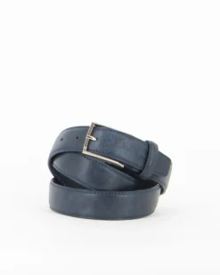 RENATO BALESTRA - Cinta blu con fodera in VERA PELLE