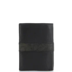 RENATO BALESTRA JEANS - Portafoglio verticale nero in VERA PELLE con ribaltina interna