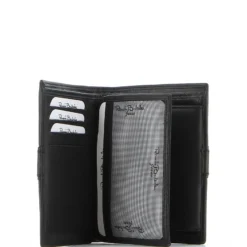 RENATO BALESTRA JEANS - Portafoglio verticale nero in VERA PELLE con ribaltina interna