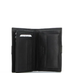 RENATO BALESTRA JEANS - Portafoglio verticale nero in VERA PELLE con ribaltina interna
