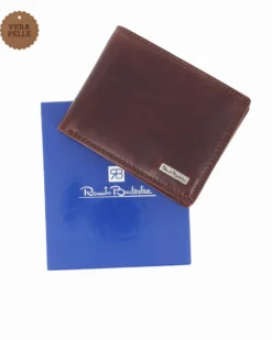 RENATO BALESTRA - Portafoglio cuoio in VERA PELLE da uomo con ribaltina interna