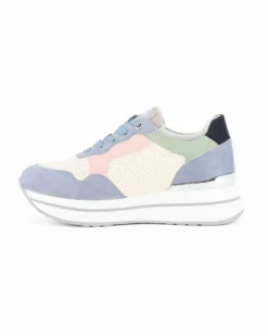 RENATO BALESTRA - Scarpa sneakers beige con soletta estraibile in VERA PELLE, lacci e zip laterale