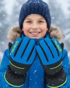 REUSCH - GUANTI SCI JUNIOR ALAN JUNIOR BLU, NERI E GIALLO FLUO , 6461115-7002