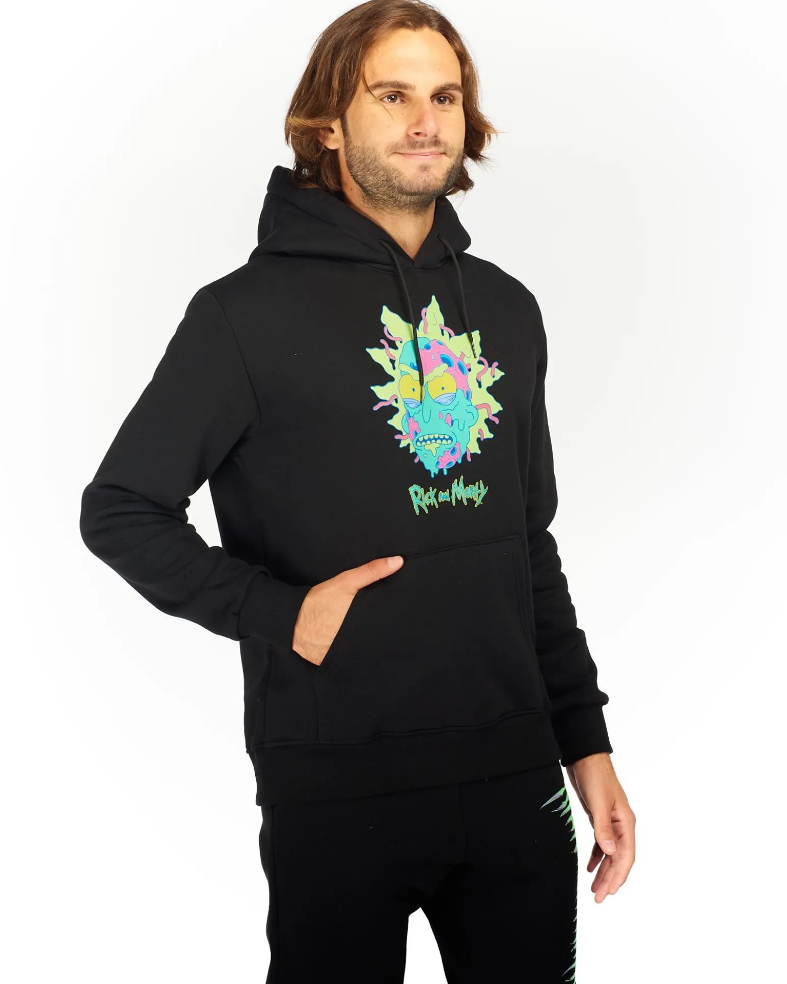 RICK AND MORTY - UOMO FELPA CON CAPPUCCIO