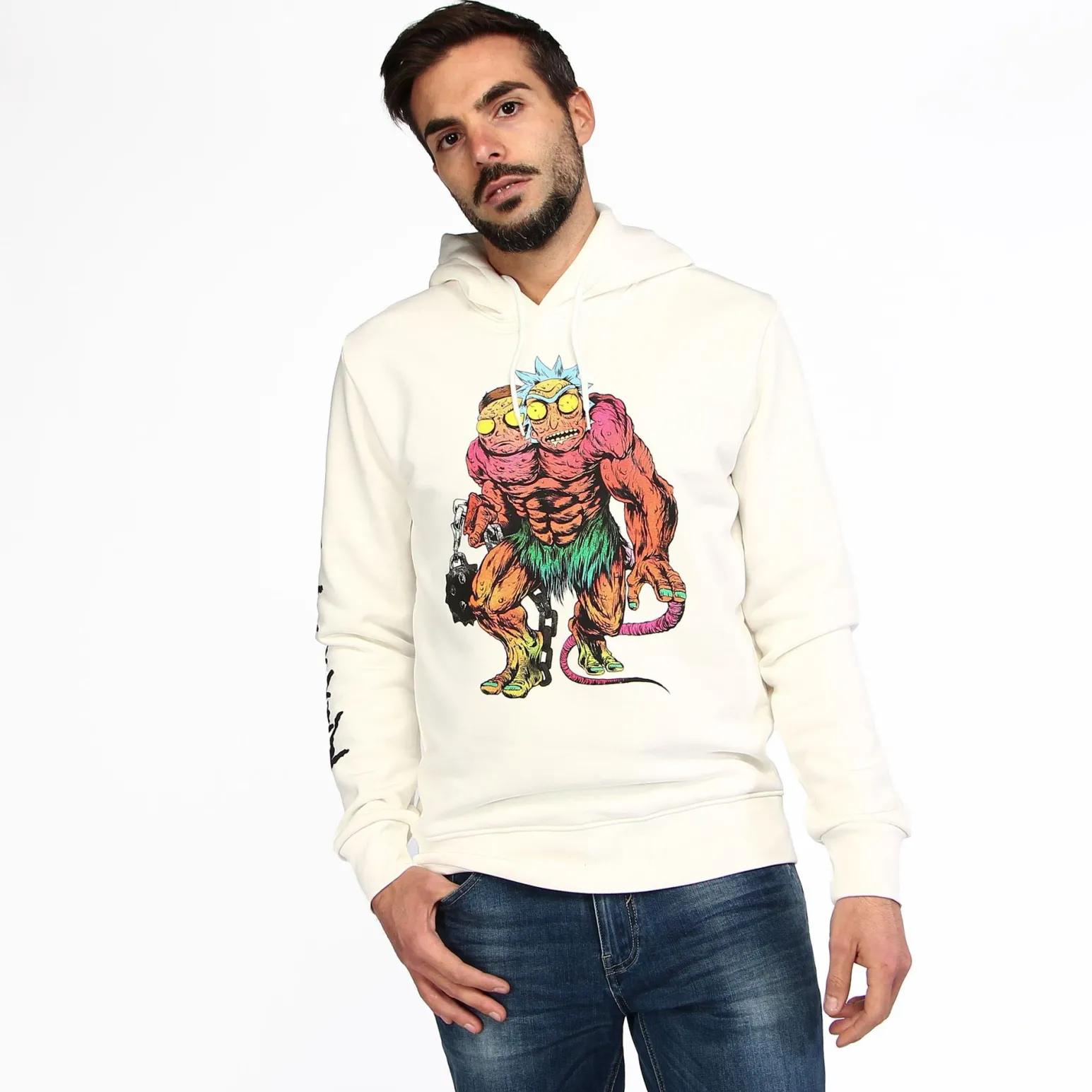 RICK AND MORTY - UOMO FELPA CON CAPPUCCIO