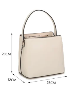 RIFLE - Borsa ad un manico beige con motivo ad intreccio, tracolla removibile