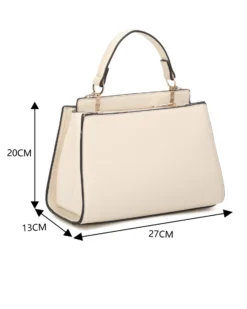 RIFLE - Borsa a mano beige con due scomparti principali, tracolla removibile