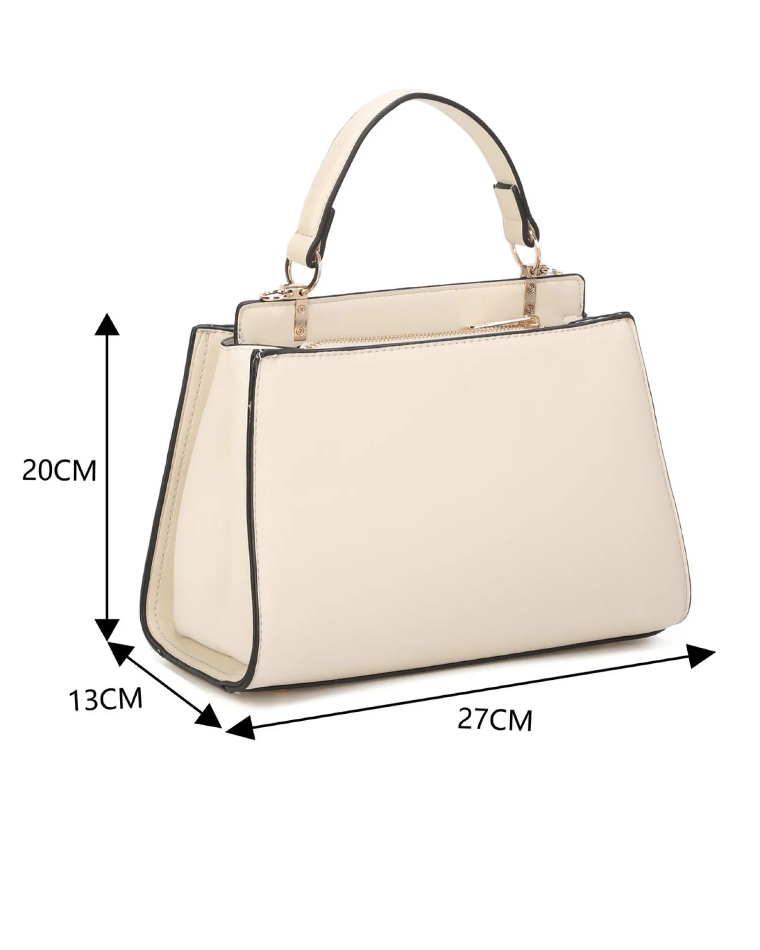 RIFLE - Borsa a mano beige con due scomparti principali, tracolla removibile