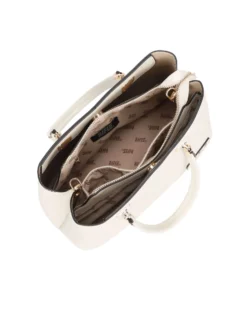 RIFLE - Borsa a mano beige con tre scomparti principali, tracolla removibile