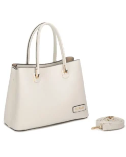 RIFLE - Borsa a mano beige con tre scomparti principali, tracolla removibile