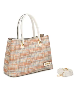 RIFLE - Borsa a mano multicolor effetto intreccio con tre scomparti principali, tracolla removibile