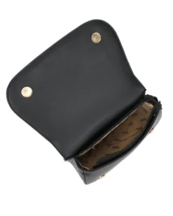 RIFLE - Borsa a mano nera con patta scamosciata, tracolla removibile