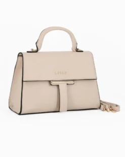 RIFLE - Borsa a mano taupe con patta e tasca posteriore, tracolla removibile