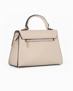 RIFLE - Borsa a mano taupe con patta e tasca posteriore, tracolla removibile