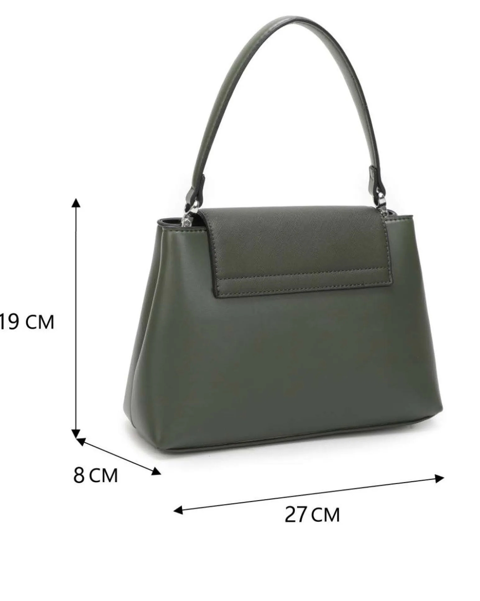 RIFLE - Borsa a mano verde con patta e tre scomparti interni, tracolla removibile