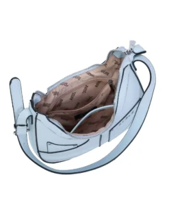 RIFLE - Borsa a spalla celeste con tasca posteriore e finte tasche frontali