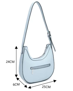 RIFLE - Borsa a spalla celeste con tasca posteriore e finte tasche frontali