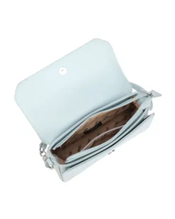 RIFLE - Borsa a spalla celeste con patta e tasca frontale, tracolla removibile