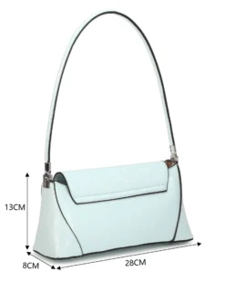 RIFLE - Borsa a spalla celeste lucida con patta e chiusura a incastro