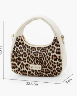 RIFLE - Borsa a spalla leopardata con tracolla removibile
