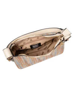 RIFLE - Borsa a spalla multicolor effetto intreccio, tracolla removibile