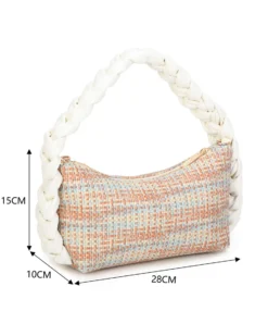 RIFLE - Borsa a spalla multicolor effetto intreccio con manico intrecciato, tracolla removibile