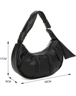 RIFLE - Borsa a spalla nera trapuntata con lustrini, tracolla removibile
