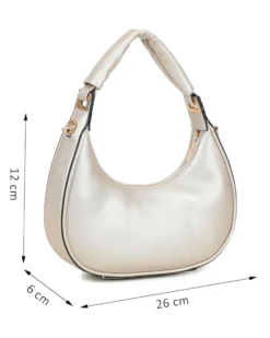 RIFLE - Borsa a spalla platino, tracolla removibile