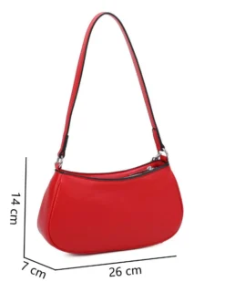 RIFLE - Borsa a spalla rossa con catenina e parte frontale trapuntata, tracolla removibile