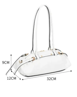 RIFLE - Borsa baguette a spalla naturale con fibbie, tracolla removibile
