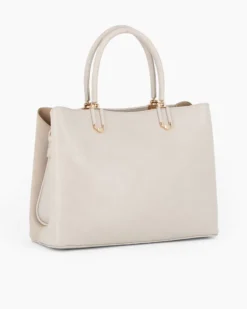 RIFLE - Borsa due manici beige con tre scomparti interni, tracolla removibile