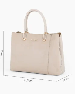 RIFLE - Borsa due manici beige con tre scomparti interni, tracolla removibile