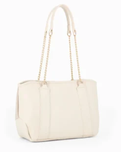 RIFLE - Borsa due manici beige con parte frontale scamosciata