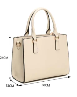 RIFLE - Borsa due manici beige con tre scomparti principali, tracolla removibile