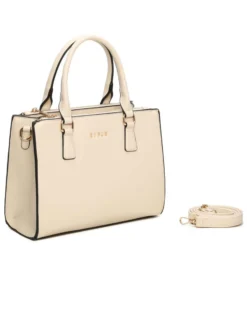 RIFLE - Borsa due manici beige con tre scomparti principali, tracolla removibile