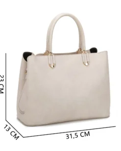 RIFLE - Borsa due manici beige con tre scomparti interni, tracolla removibile