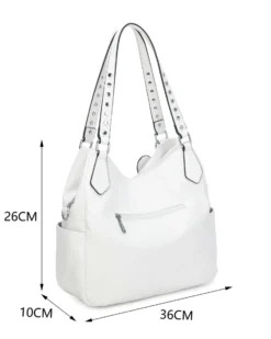 RIFLE - Borsa due manici bianca con dettaglio cuore pendente, tracolla removibile