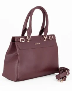 RIFLE - Borsa due manici bordeaux con tre scomparti interni e tasca posteriore, tracolla removibile