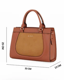 RIFLE - Borsa due manici cuoio con tasca frontale scamosciata, tracolla removibile