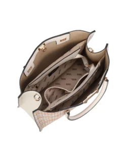 RIFLE - Borsa due manici multicolor effetto intreccio con tre scomparti principali, tracolla removibile