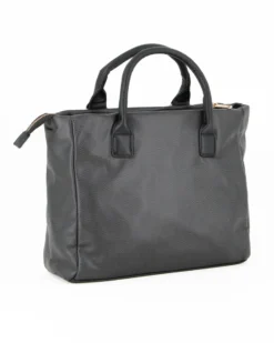 RIFLE - Borsa due manici nera con doppia tasca frontale, tracolla removibile