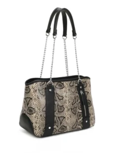 RIFLE - Borsa due manici taupe pitonata