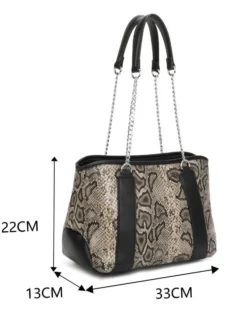RIFLE - Borsa due manici taupe pitonata