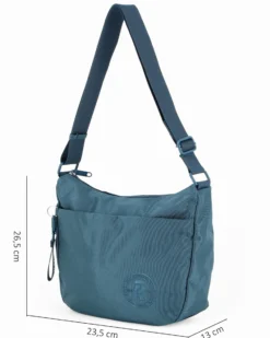 RIFLE - Borsa mezzaluna petrolio con tasca frontale