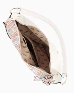 RIFLE - Borsa sacca multicolor effetto intreccio con zip frontali verticali e tasche laterali, tracolla removibile