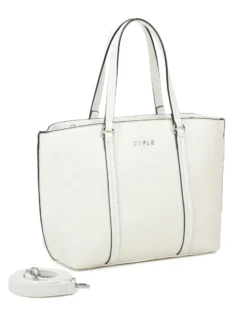 RIFLE - Borsa shopping bianca con tre scomparti principali, tracolla removibile
