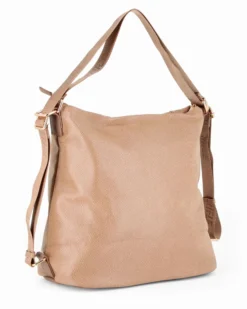 RIFLE - Borsa taupe con manico regolabile e tasca frontale