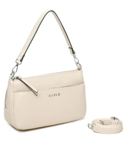 RIFLE - Borsa un manico beige con tasca frontale e posteriore, tracolla removibile